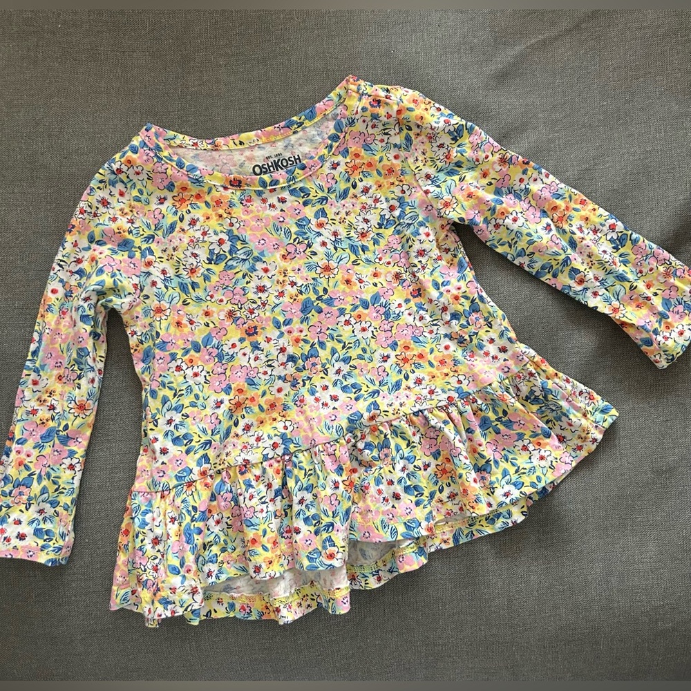 OshKosh B'gosh Kids Floral Long Sleeve Dress - Pink and Yellow